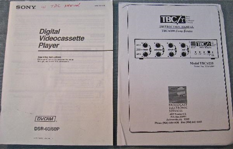 Image sur Sony DSR-60/60P Operation Instructions Manual with TBC/r220 Instruction Manual
