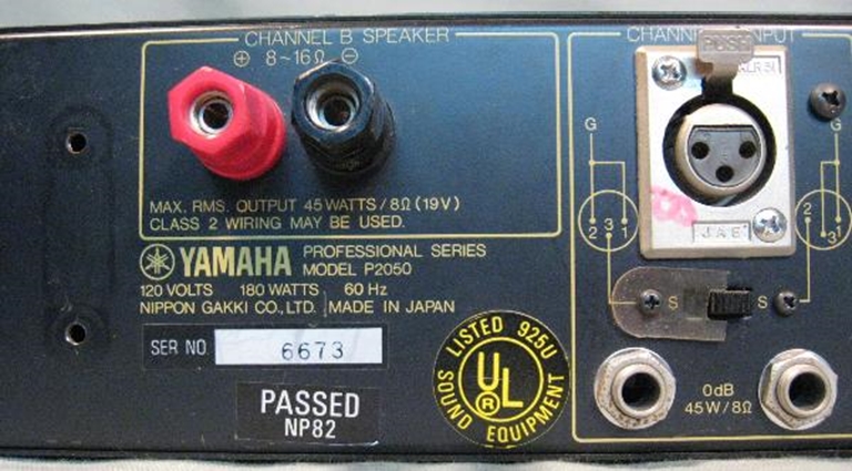 Image sur Yamaha P2050 Power Amplifier (sn 6673)