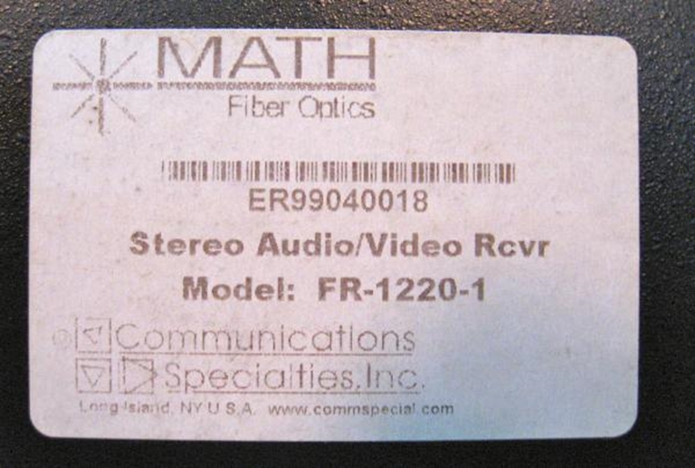 Image sur Math Fiber, FR1220 Fiber Optic AV Transceiver