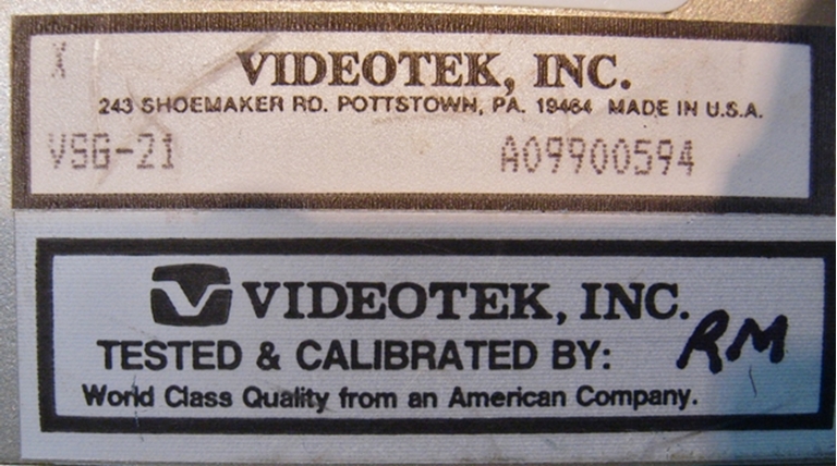 Image sur Videotek  VSG-21 Video Pattern Generator, snA09900594