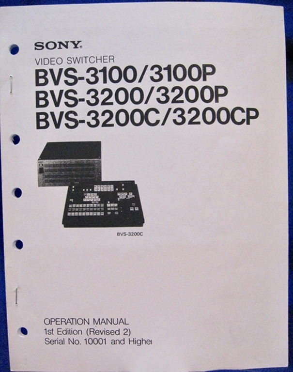 Image sur Sony BVS-3100 Operation Manual,1st Ed Rev 2.