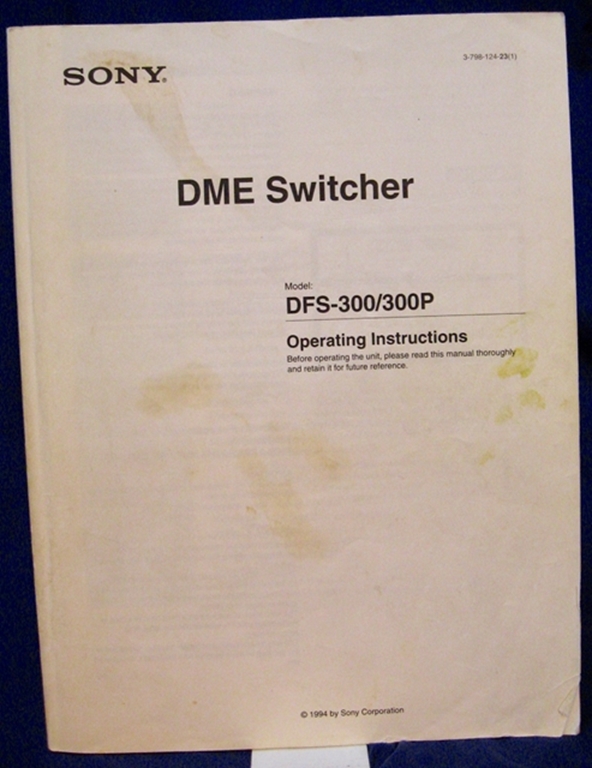 Image sur Sony DFS-300/300P Operating Instructions pn3-798-124-23(1)