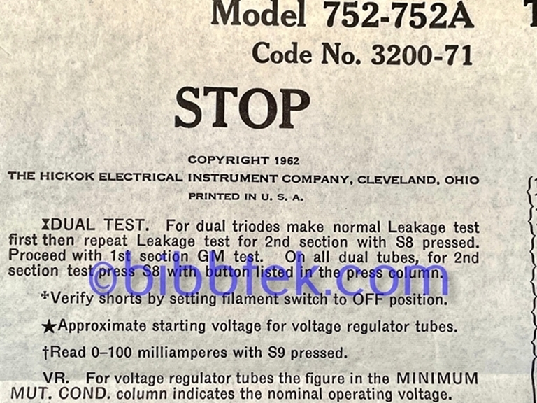 Image sur HIckok Roll Chart models 752-752A
