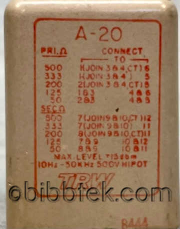 Image sur UTC TRW A-20 Input Transformers.
