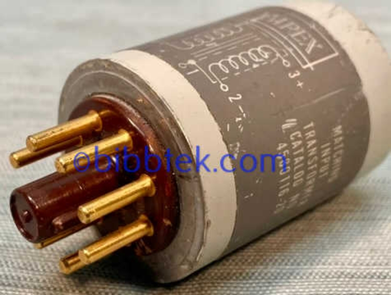 Image sur Ampex 4580116-20 Octal plug in Transformer, grey case with gold pins.